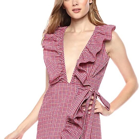 MISA Los Angeles Stella Gingham Print Dress Small - Picture 2 of 10